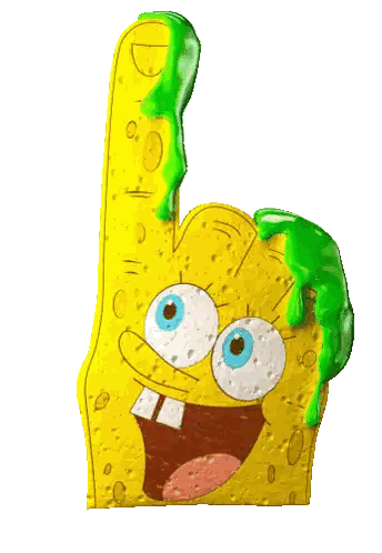Yellow Foam Finger With SpongeBob Face