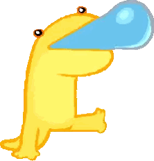 Yellow Frog Holding Blue Balloon