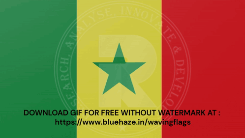 Yellow Green and Red Flag With Green Star