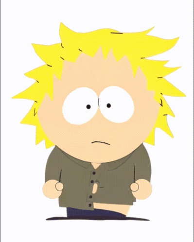 Yellow Hair White Eyes Cartoon Character Arms Outstretched