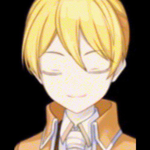 Yellow-Haired Anime Character Eyes Closed GIF