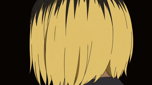 Yellow Haired Person on Black Background