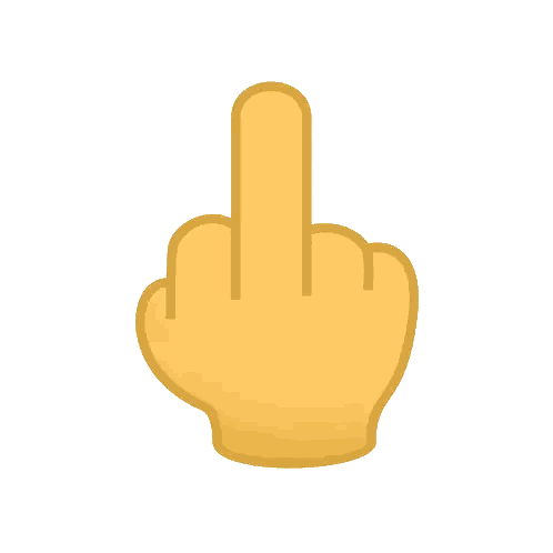 Yellow Hand Giving Middle Finger