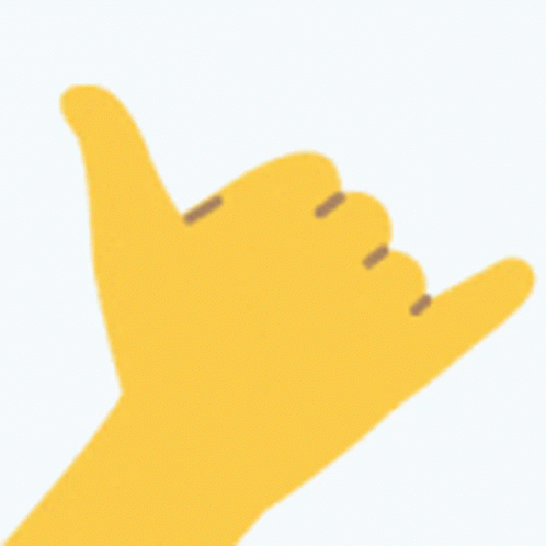Yellow Hand Making Hang Loose Gesture
