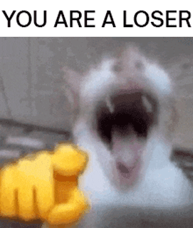 Yellow Hand Pointing At White Cat GIF