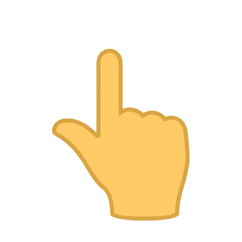 Yellow Hand Pointing Up With Index Finger