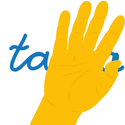 Yellow Hand Reaching Out To Ta