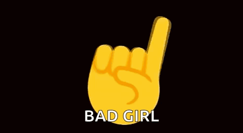 Yellow Hand Rock and Roll Sign Bad Girl
