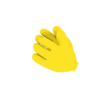 Yellow Hand With Blue Rays