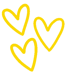Yellow Hearts With Black Outline