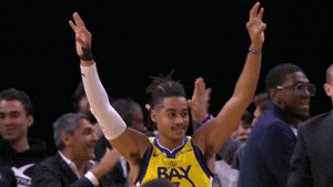 Yellow Jersey Jordan Poole Hand Gesture Okay GIF