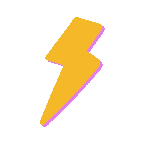 Yellow Lightning Bolt with Red Stripe