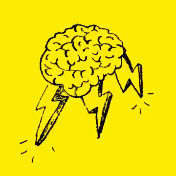 Yellow Lightning Brainstorming Art GIF