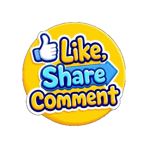 Yellow Like Share Comment Button