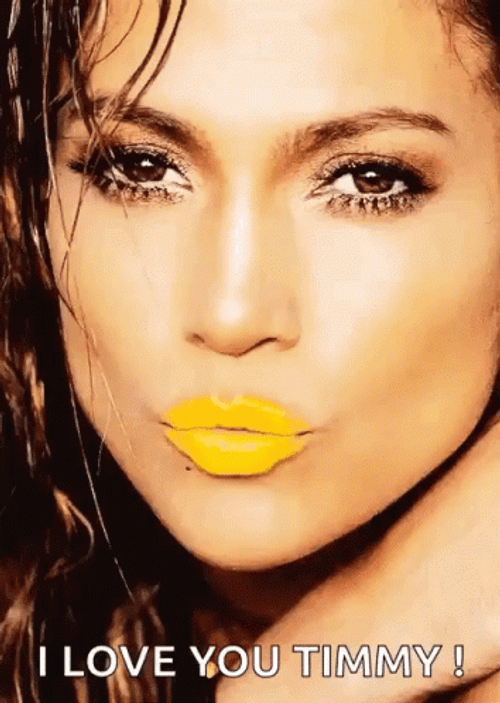 Yellow Lips Jlo I Love You Timmy GIF