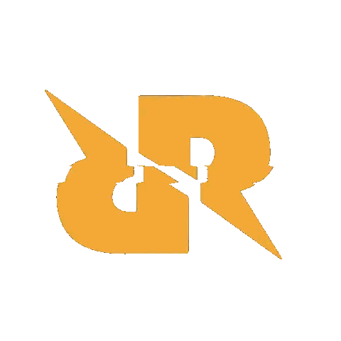 Yellow Logo with Lightning Bolt and R