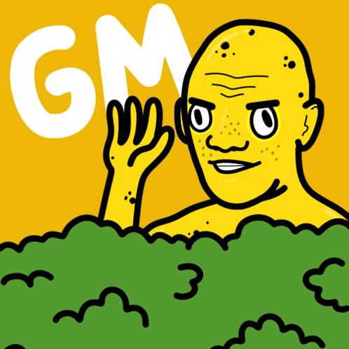 Yellow Man With Gm Behind
