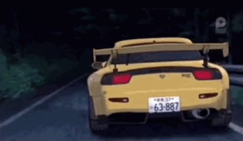 Yellow Mazda Car Fast Speed Mode GIF