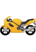 Yellow Motorcycle with Black Wheels