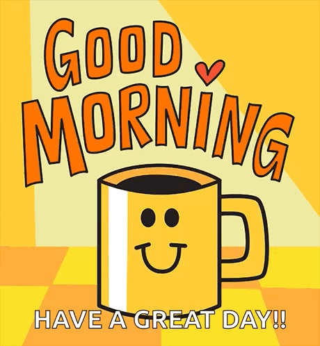 Yellow Mug With Smiley Face and Good Morning