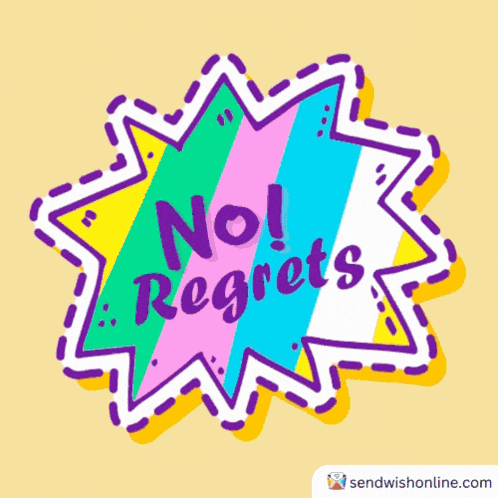 Yellow No Regrets Sticker