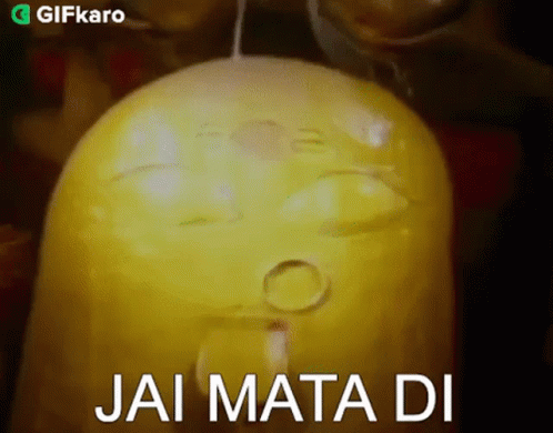 Yellow Object Saying Jai Mata Di GIF