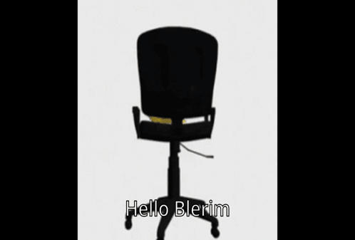 Yellow Pikachu Sitting on Black Chair Saying Hello Blerim