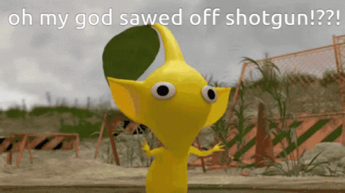 Yellow Pikmin Shotgun GIF