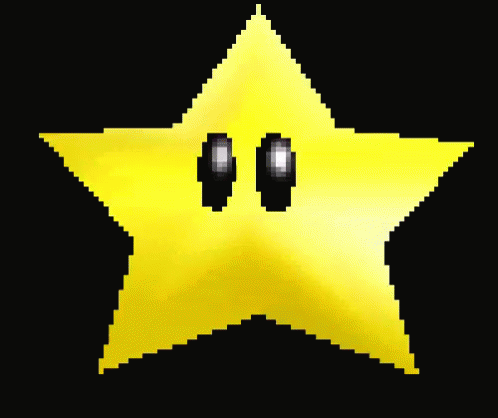 Yellow Pixel Art Star With Two Black Eyes GIF