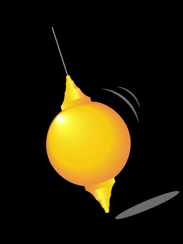 Yellow Pointed Pendulum GIF