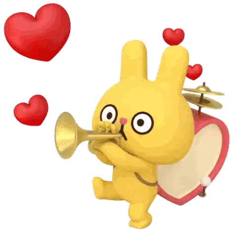 Yellow Rabbit Playing Trumpet