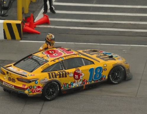 Yellow Race Car Number 18