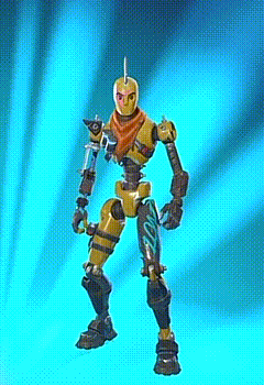 Yellow Robot Standing On Blue Background GIF