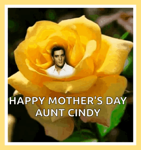 Yellow Rose With Elvis Picture GIF