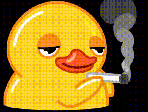 Yellow Rubber Duck Smoking Cigarette GIF