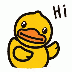 Yellow Rubber Duck Waving Saying Hi GIF