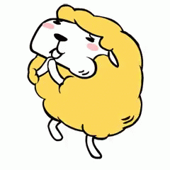 Yellow Sheep White Face Pink Cheeks