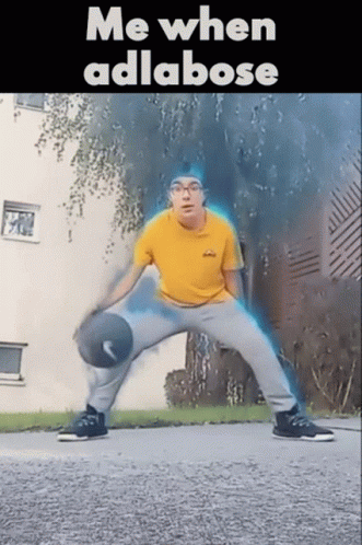 Yellow Shirt Man Basketball Saying Me When Adlabose