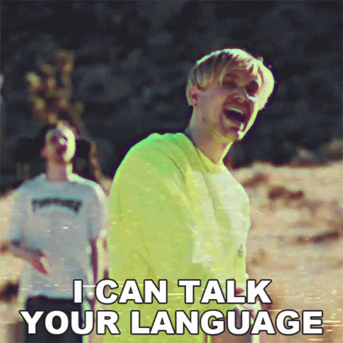 Yellow Shirt Man Laughing I Can Talk Your Language GIF