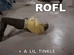 Yellow Shirt Man Lying on Floor Rofl + A Lil Tinkle