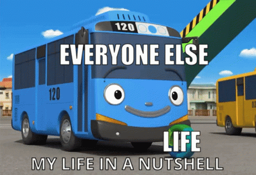 Yellow Short Bus Got Hit GIF