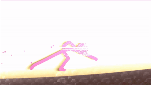 Yellow Silhouette Running On Red Background GIF