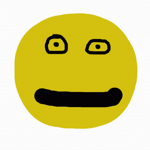 Yellow Smiley Face with Black Eyes and Mouth