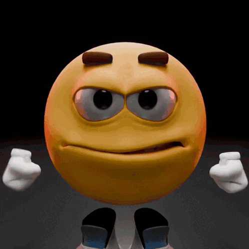 Yellow Smiley Face With Brown Eyes And White Arms GIF