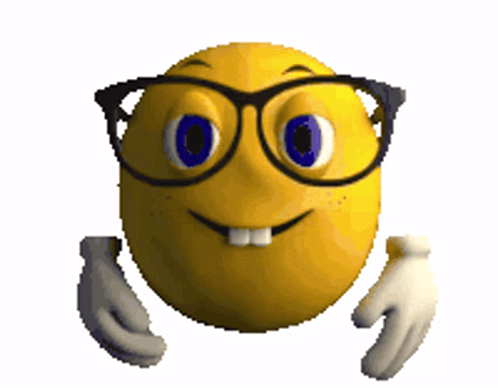 Yellow Smiley Face With Glasses and White Gloves