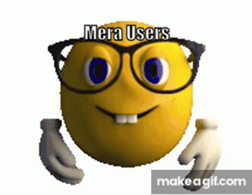 Yellow Smiley Face With Glasses Mera Users