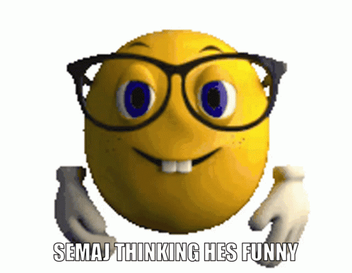 Yellow Smiley Face With Glasses Semaj Thinking Hes Funny