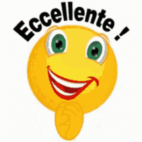 Yellow Smiley Face With Green Eyes And Eccellente GIF
