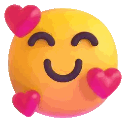 Yellow Smiley Face With Pink Hearts