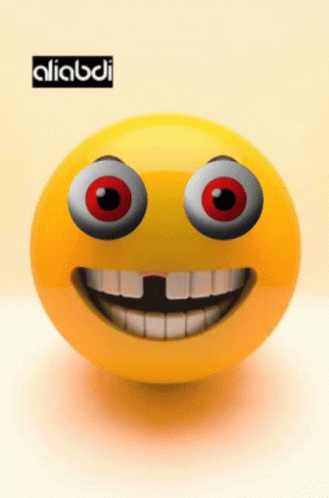 Yellow Smiley Face With Red Eyes Aliabdi GIF